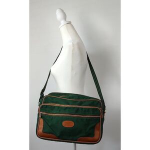 Vintage PEGASUS Green Canvas / Leather 14" Travel Bag Made In USA